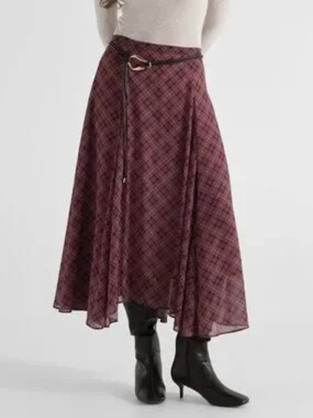 Multicolor Elegant Women's Asymmetrical Pocket Midi A-Line Skirt